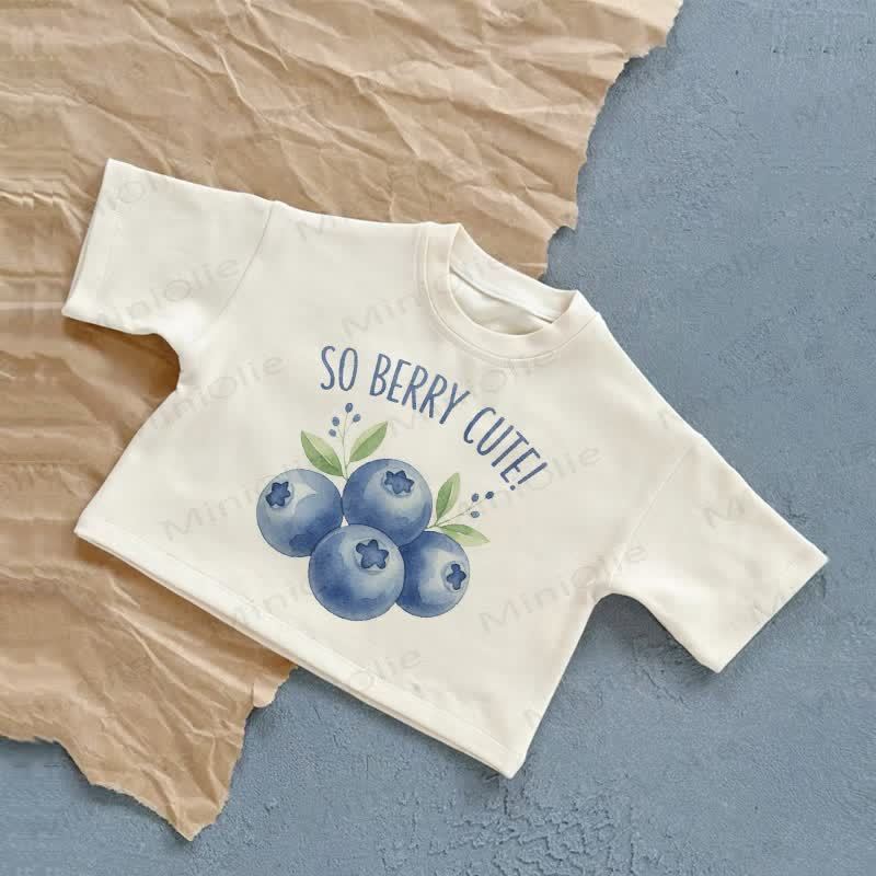 SO BERRY CUTE!ベビー用サマーカジュアルTシャツ - 白 - 2～3歳 - image 1