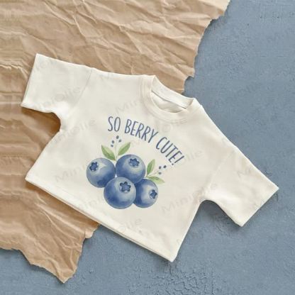 SO BERRY CUTE!ベビー用サマーカジュアルTシャツ - 白 - 2～3歳 - image 1
