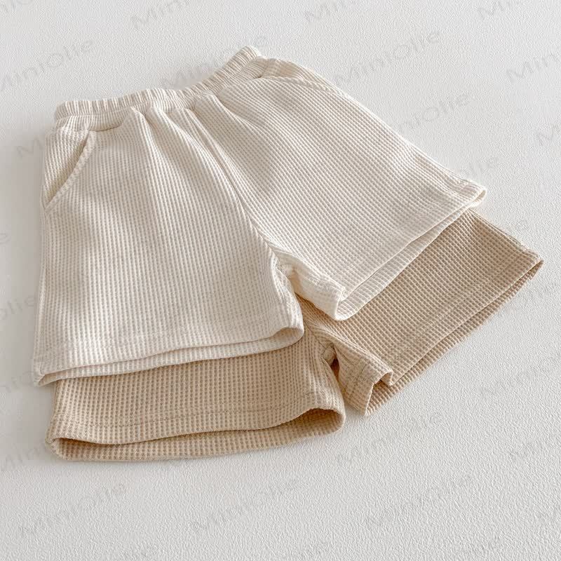 ベビー幼児用フェイクTシャツとショーツ2枚セット（ワッフル） - image 16