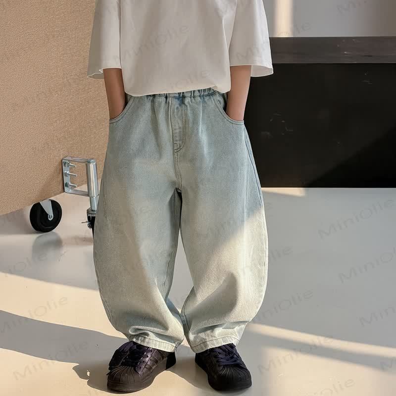 幼児用男の子用デニムルーズパンツ - 青 - 8-9T - image 2