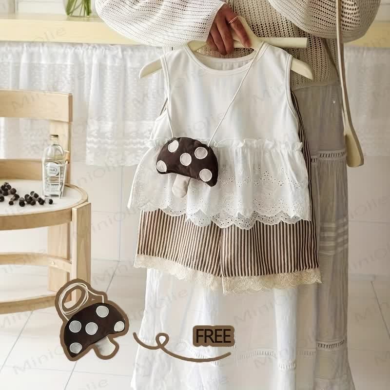 ベビー幼児用タンクトップパンツバッグ3点セット - 白 - 6～7歳 - image 1