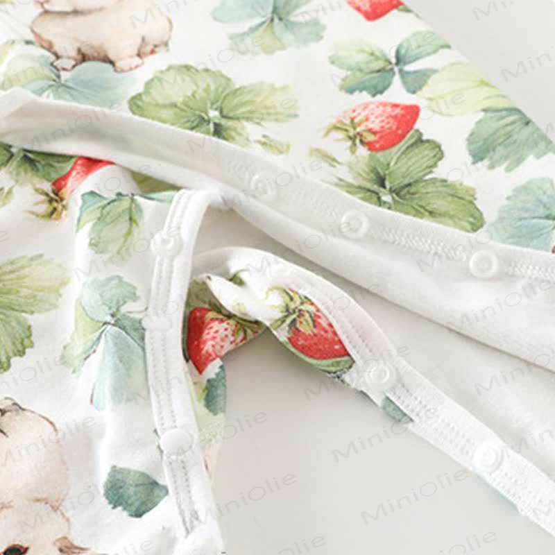 ベビー用新生儿ウサギ柄 コットン 着物 ロンパース - image 6