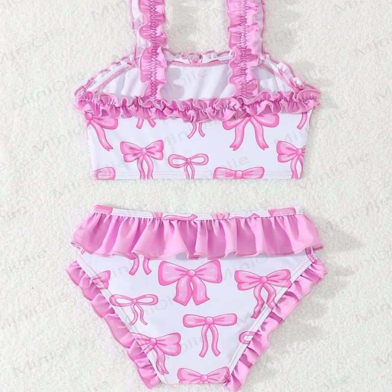 幼児用女の子用リボン付き水着2点セット - image 2