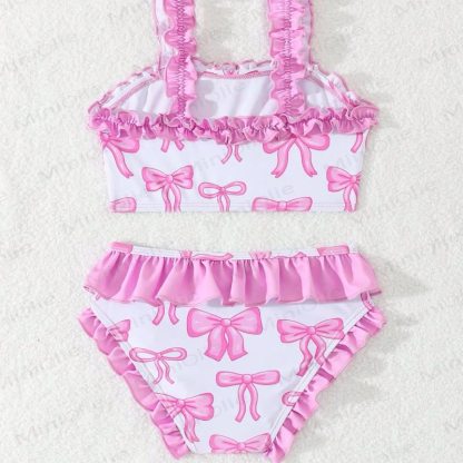 幼児用女の子用リボン付き水着2点セット - image 2