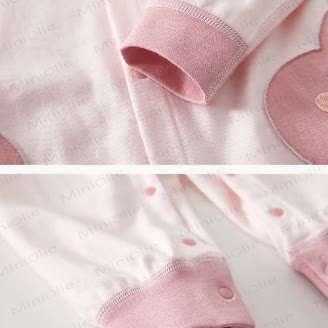 ベビーフラワーノットボタンロンパー - image 4