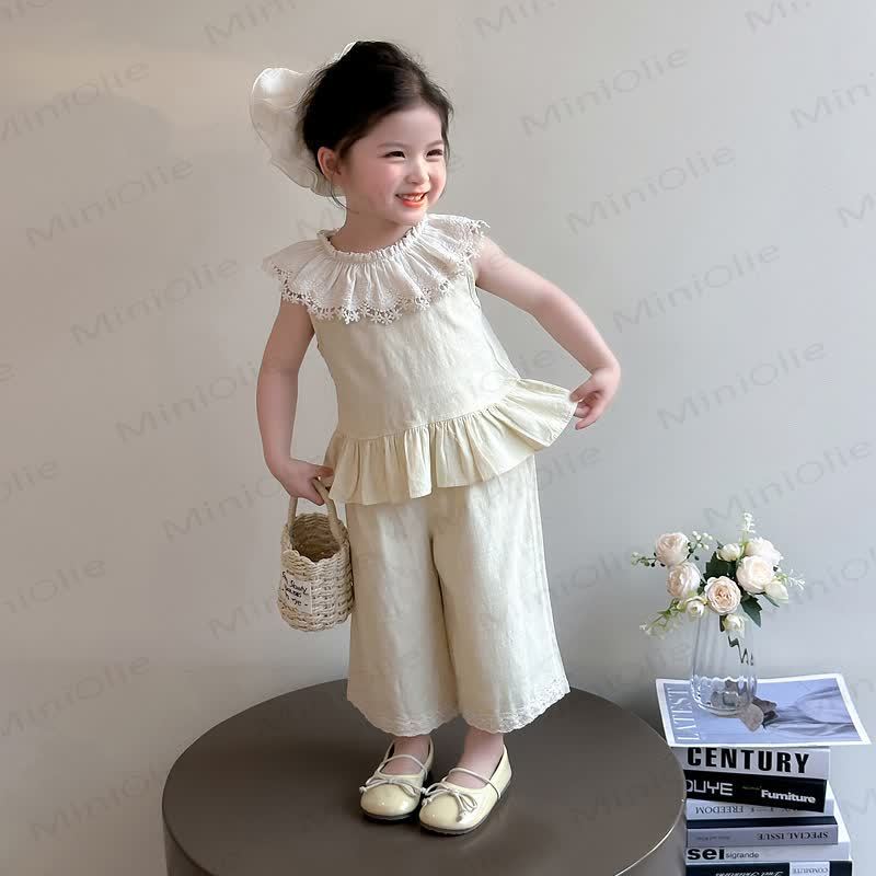 幼児用女の子レースタンクトップとパンツセット - image 5