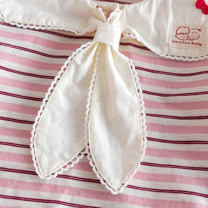 ベビー幼児女の子用ピンクストライプTシャツ - image 4