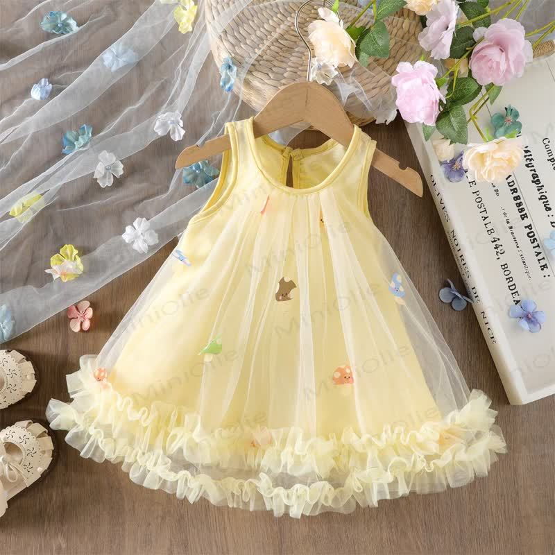 幼児用女の子用マッシュルームメッシュDress - 黄色 - 4～5歳 - image 1
