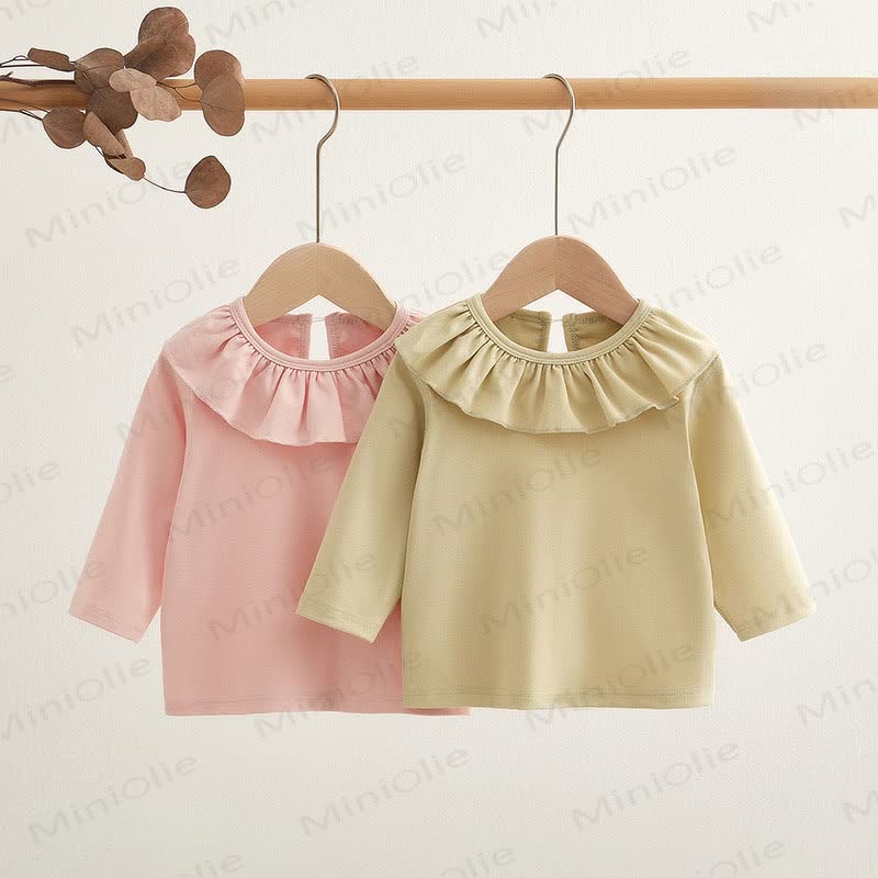 ベビーラッフルカラーTシャツ - ピンク - 2～3歳 - image 1