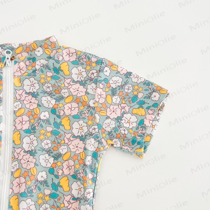 幼児用女の子用イチゴ/花柄ジップアップ水着（帽子付き） - image 11