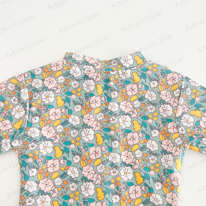 幼児用女の子用イチゴ/花柄ジップアップ水着（帽子付き） - image 13