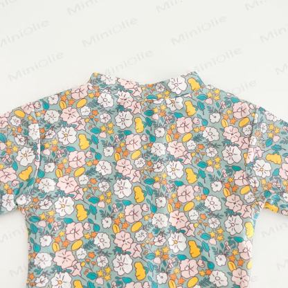 幼児用女の子用イチゴ/花柄ジップアップ水着（帽子付き） - image 13