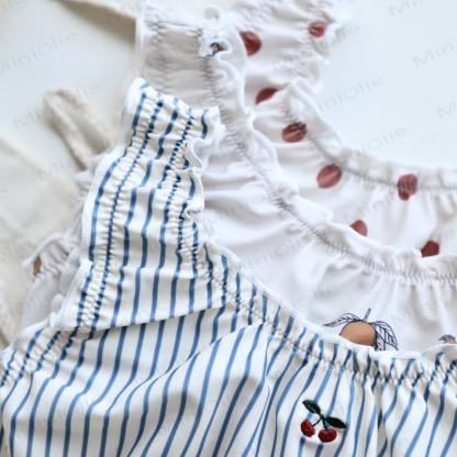 ベビー幼児用ストライプレモン水着（帽子付き） - image 4