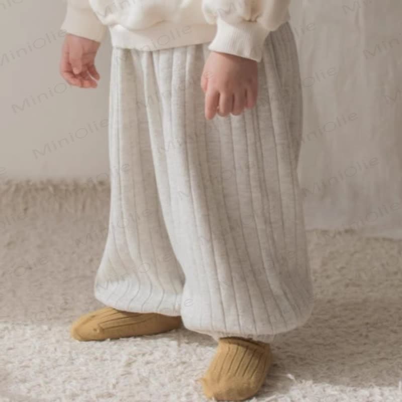 ベビー無地リブ編みルーズパンツ - image 4