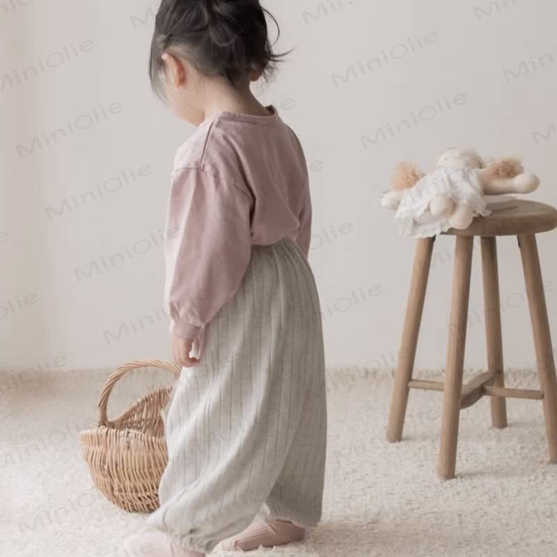 ベビー無地リブ編みルーズパンツ - image 5