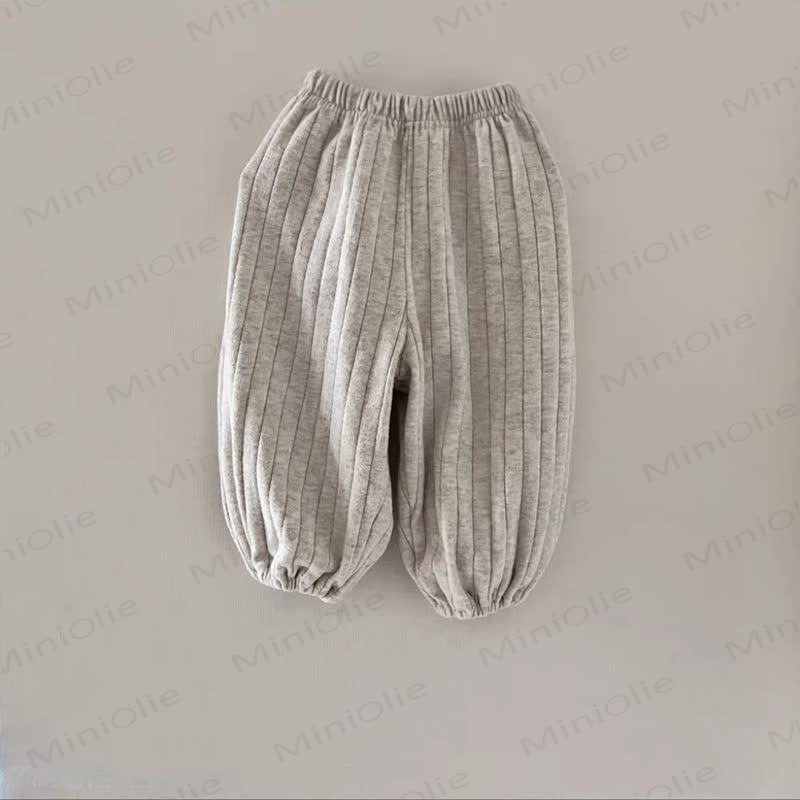 ベビー無地リブ編みルーズパンツ - ライトグレー - 2～3歳 - image 3