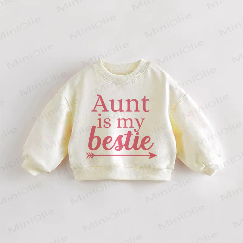 AUNT IS MY BESTIE幼児用ベージュスウェットシャツ - クリーム - 3～5歳 - image 1