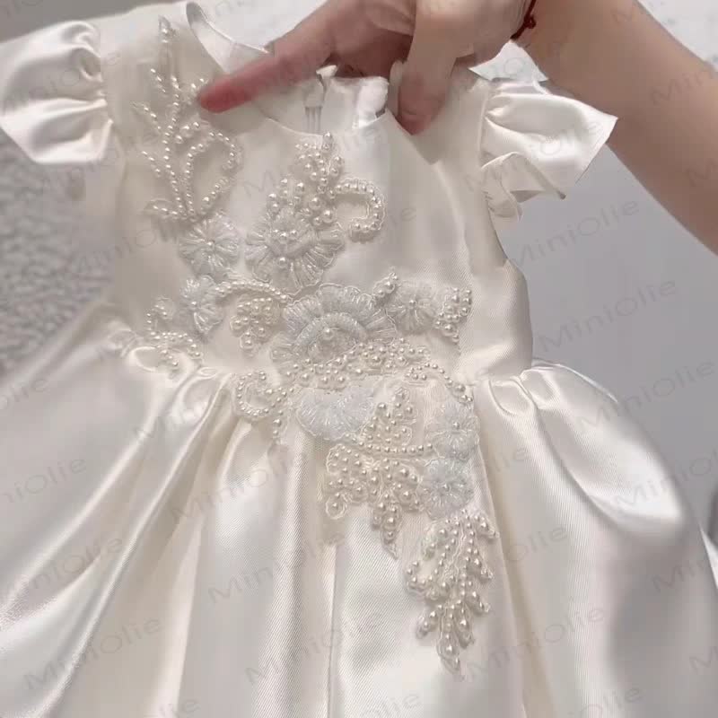 幼児の女の子の誕生日用白いDress - image 5