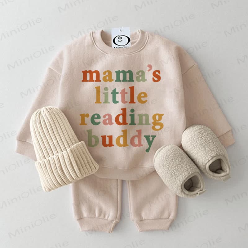 MAMA'S LITTLE READING BUDDY仲間 ベビー用スウェットシャツ ベージュ 2点セット - ベージュ - 2～3歳 - image 1
