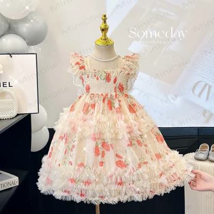 幼児の女の子の誕生日用バタフライフラワーDress - image 2