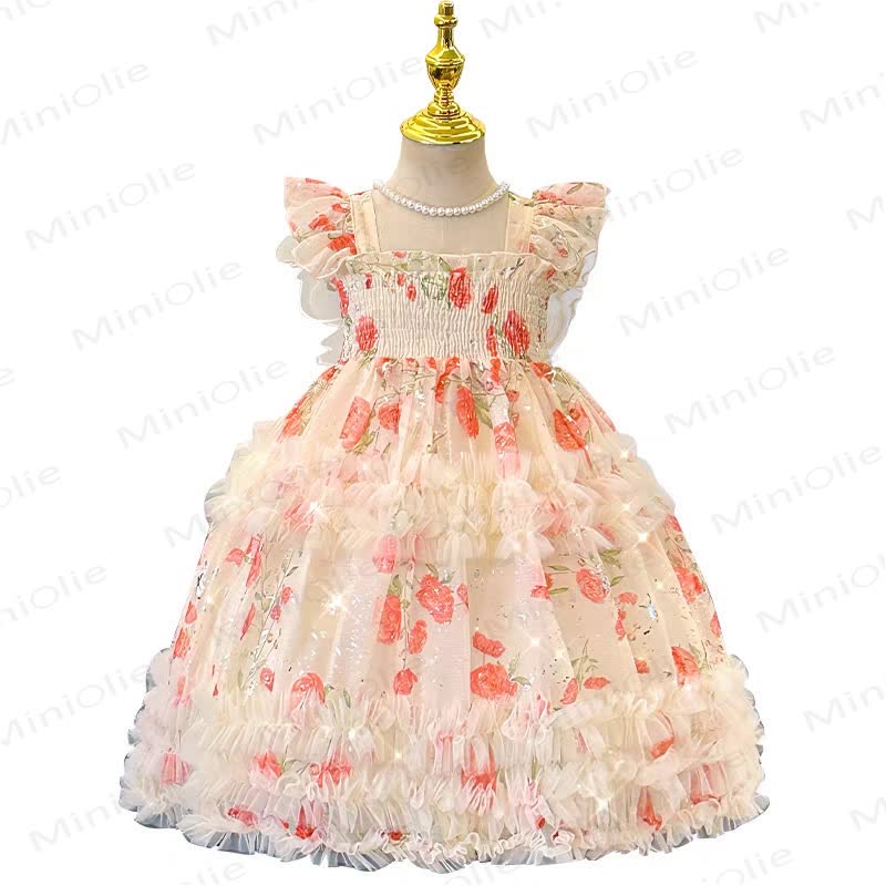 幼児の女の子の誕生日用バタフライフラワーDress - image 5