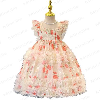 幼児の女の子の誕生日用バタフライフラワーDress - image 5