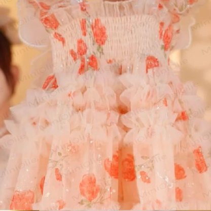 幼児の女の子の誕生日用バタフライフラワーDress - image 4