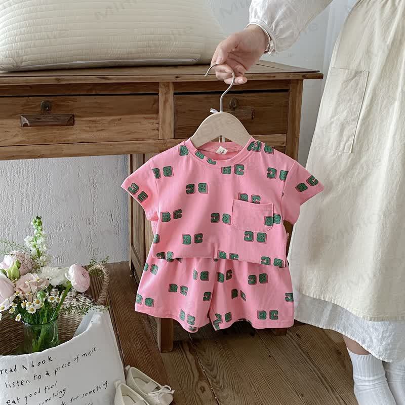 幼児用アルファベットTシャツとショーツセット - image 10