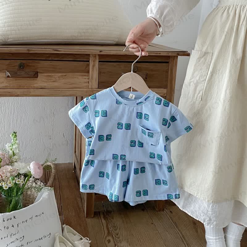 幼児用アルファベットTシャツとショーツセット - image 17