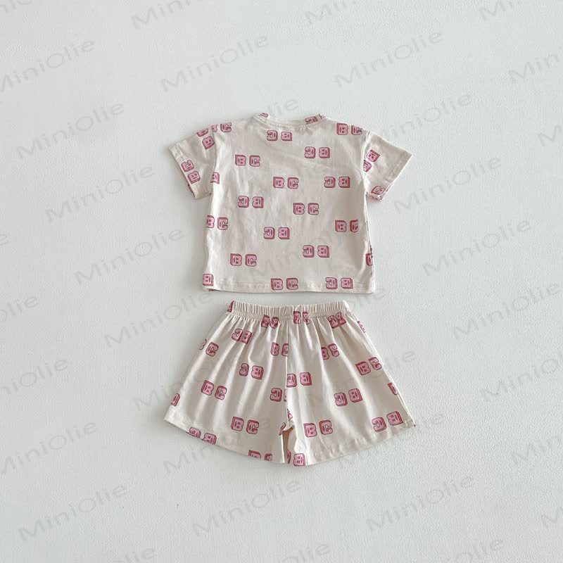 幼児用アルファベットTシャツとショーツセット - image 4