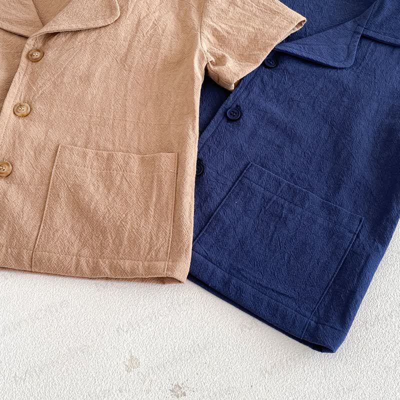 幼児用無地ポケットTシャツとショーツセット - image 5