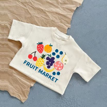 FRUIT MARKETベビーサマーカジュアルTシャツ - 白 - 2～3歳 - image 1