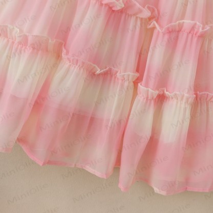 幼児用フラワーレースカラーのピンクのDressと帽子 - image 7