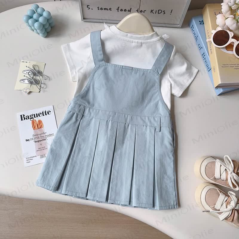 幼児用ホワイトTシャツとベアストラップDress - image 2