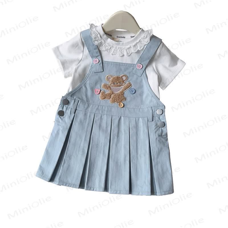 幼児用ホワイトTシャツとベアストラップDress - image 17