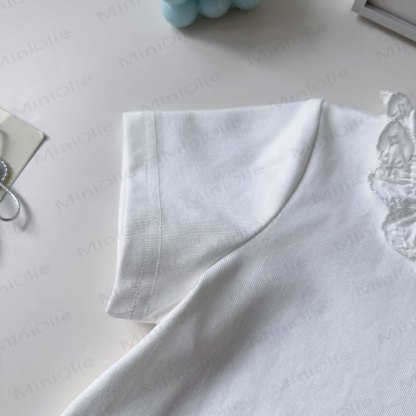 幼児用ホワイトTシャツとベアストラップDress - image 8