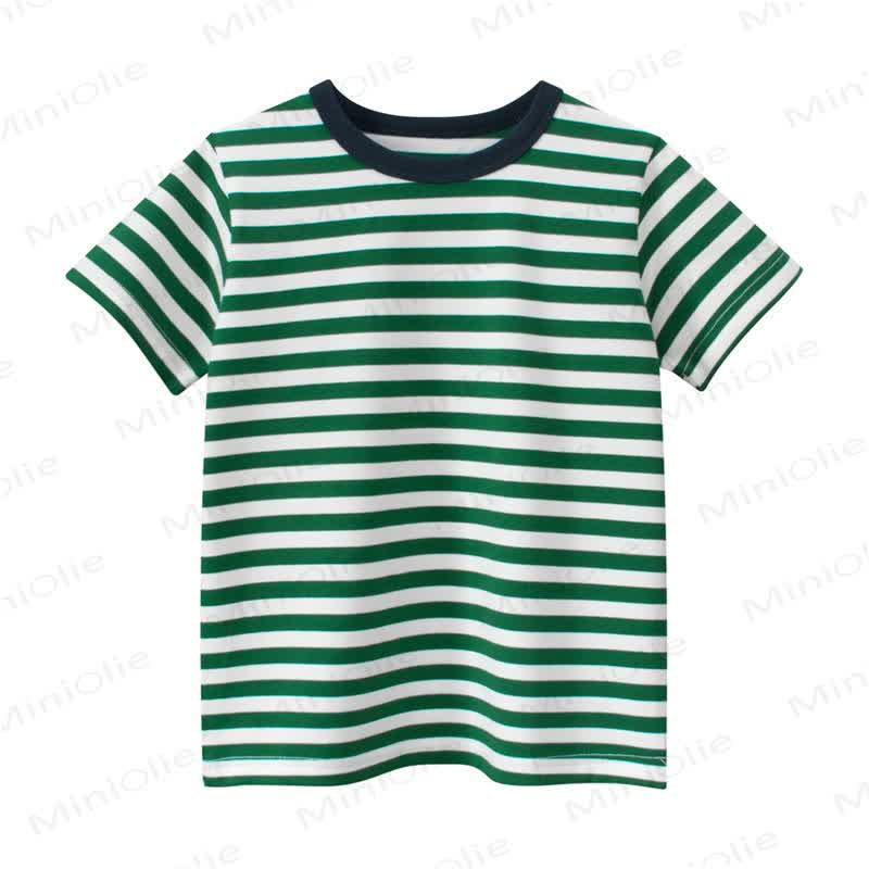 幼児用男の子用ストライプTシャツ - 緑 - 8-9T - image 2