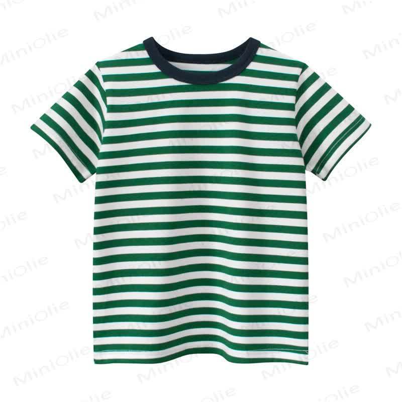 幼児用男の子用ストライプTシャツ - 緑 - 8-9T - image 2