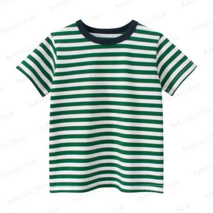幼児用男の子用ストライプTシャツ - 緑 - 8-9T - image 2
