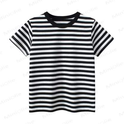 幼児用男の子用ストライプTシャツ - 黒 - 8-9T - image 8