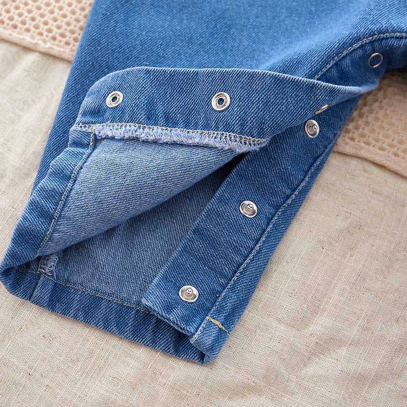 ベビー ノースリーブ ポケット デニム ロンパース - image 3