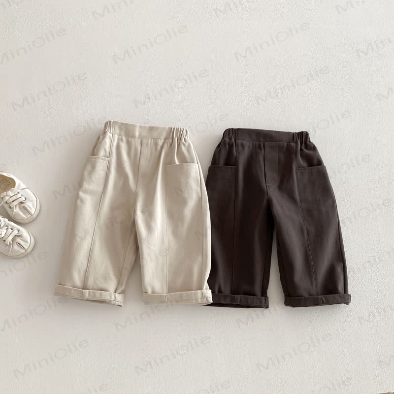 幼児用無地ポケットパンツ - image 2