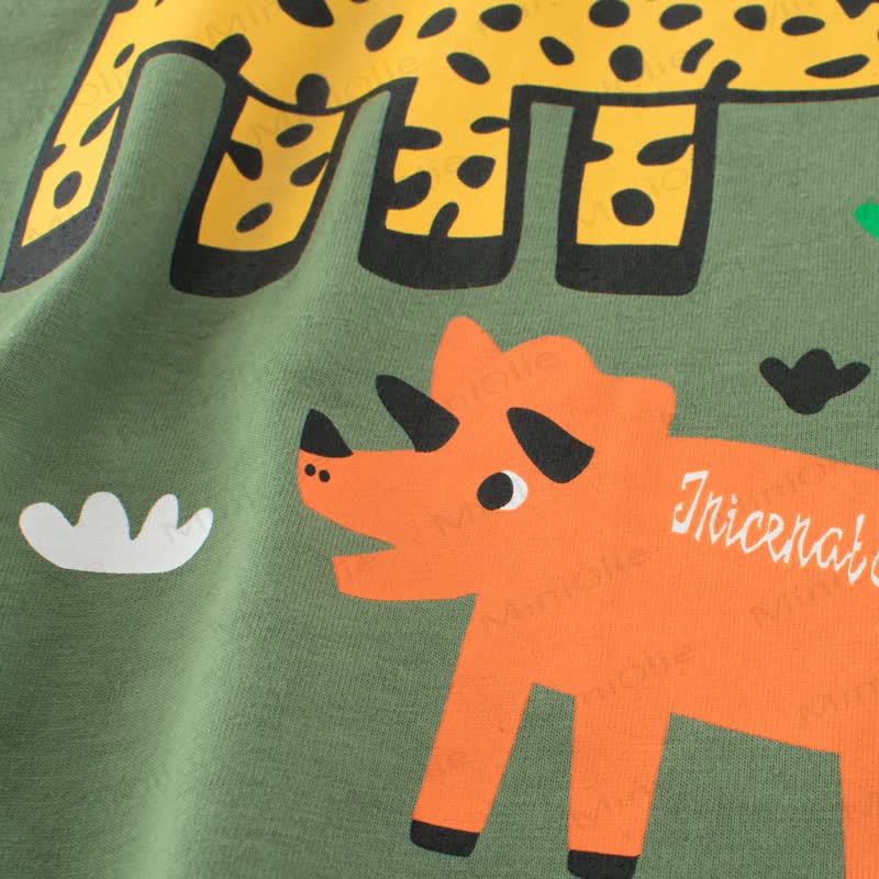GIRAFFEの幼児用男の子向けグリーンTシャツ - image 5