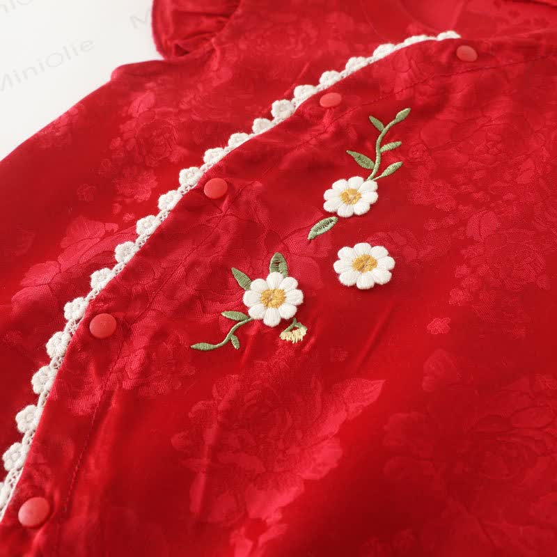 ベビー用花柄フリル袖ロンパース - image 6