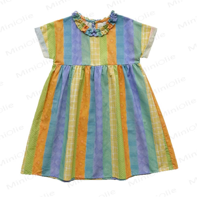 幼児用女の子用グリーンストライプDress - image 4