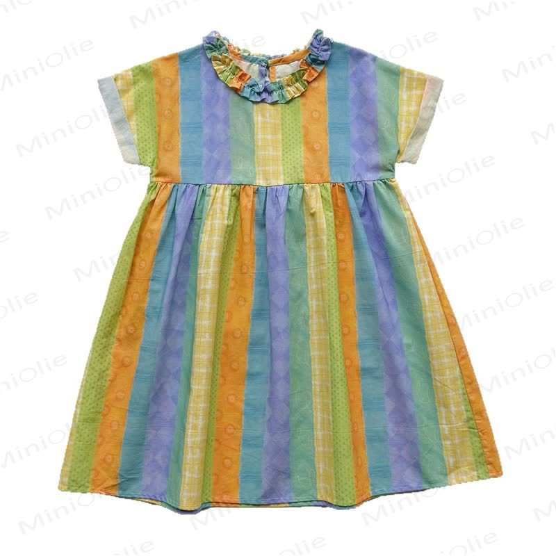 幼児用女の子用グリーンストライプDress - image 4