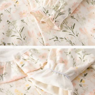 ベビー用花柄襟付きコットンロンパース - image 6