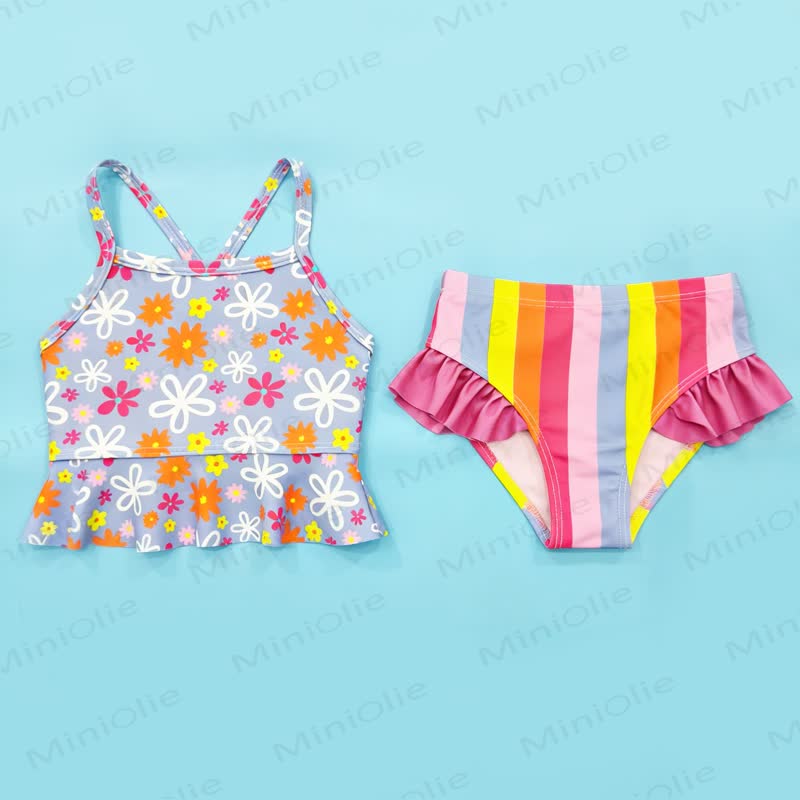 幼児用花柄ストライプ水着 - image 6