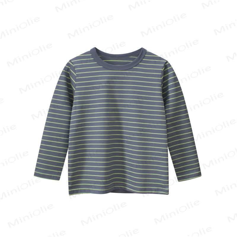 幼児用ストライプ柄クルーネックTシャツ - 緑 - 8-9T - image 2