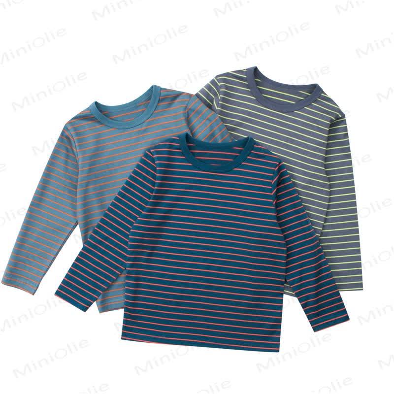 幼児用ストライプ柄クルーネックTシャツ - image 1